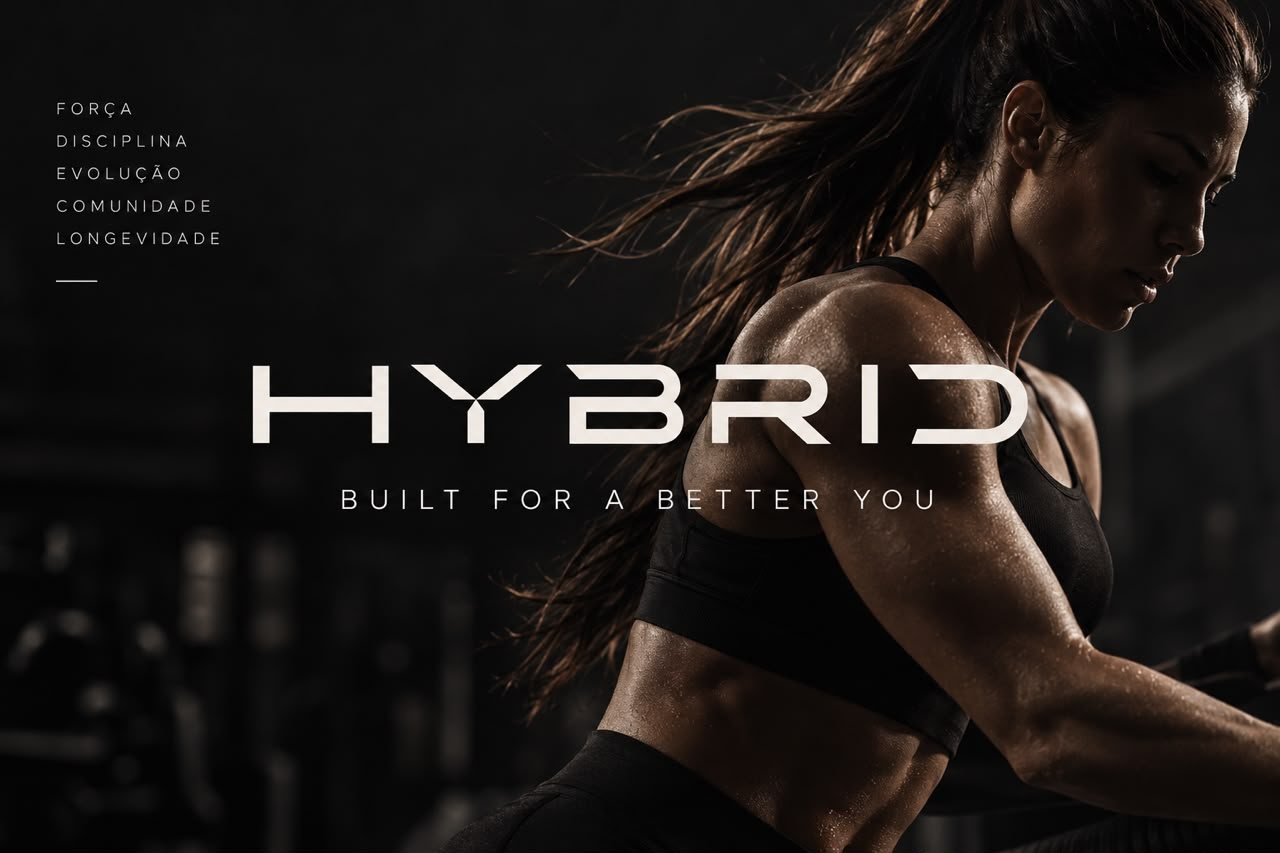 Atleta treinando com a marca HYBRID, Built for a better you